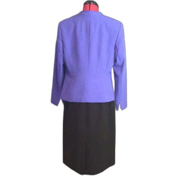 Kasper Skirt Suit Women’s Size 10 Royal Blue & Black 2-Piece Set Blazer & Skirt - Picture 2 of 12